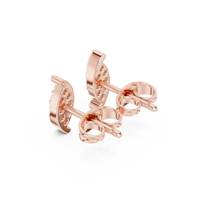 Elowira Floral Crescent Diamond Studs