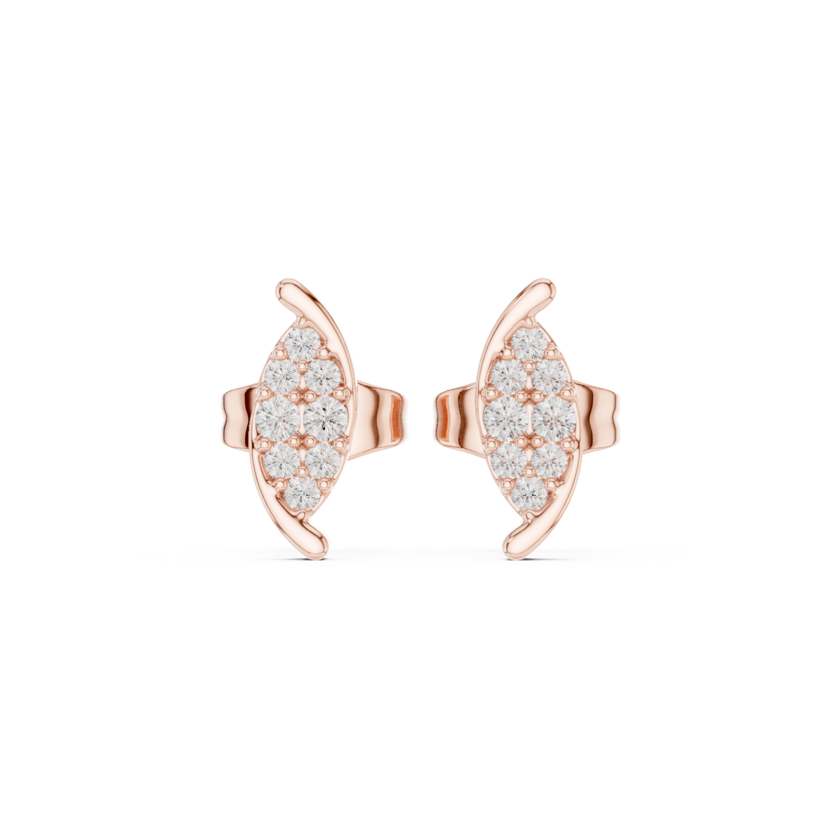 Elowira Floral Crescent Diamond Studs