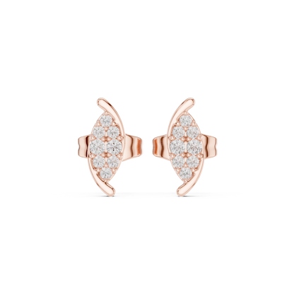 Elowira Floral Crescent Diamond Studs