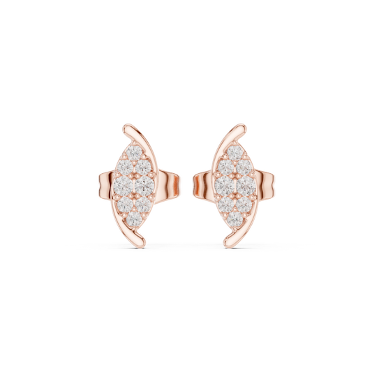 Elowira Floral Crescent Diamond Studs