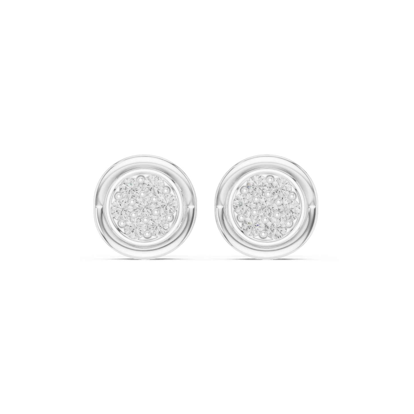 Halo Radiance Moissanite Stud Earrings in 925 Sterling Silver