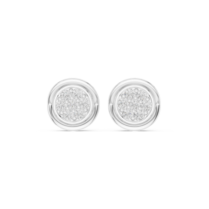 Halo Radiance Moissanite Stud Earrings in 925 Sterling Silver