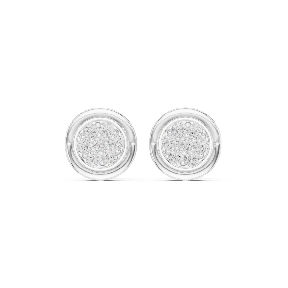 Viresta Round Diamond Floral Frame Studs