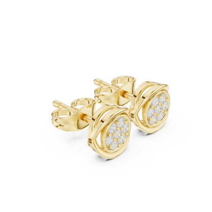 Viresta Round Diamond Floral Frame Studs