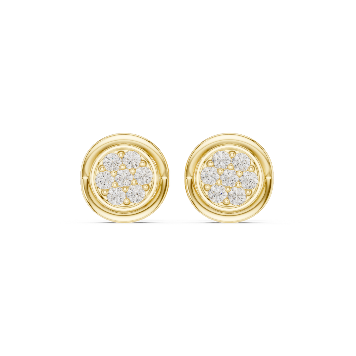 Viresta Round Diamond Floral Frame Studs