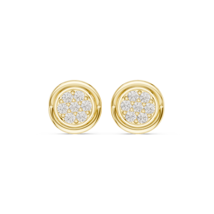 Viresta Round Diamond Floral Frame Studs