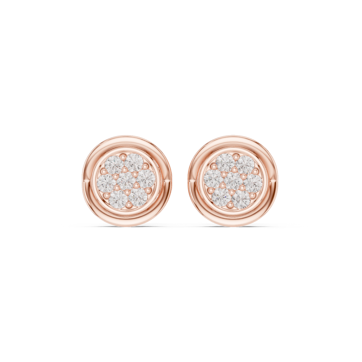 Viresta Round Diamond Floral Frame Studs