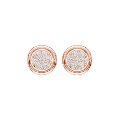Viresta Round Diamond Floral Frame Studs