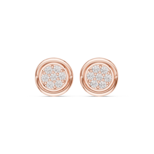 Viresta Round Diamond Floral Frame Studs