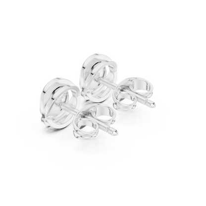 Halo Radiance Moissanite Stud Earrings in 925 Sterling Silver