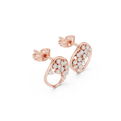 Avelisse Heart Diamond Sweep Studs