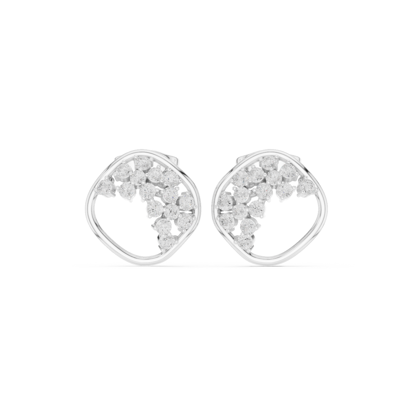 Celestial Vine Moissanite Stud Earrings in 925 Sterling Silver