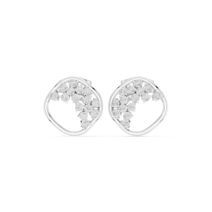 Celestial Vine Moissanite Stud Earrings in 925 Sterling Silver