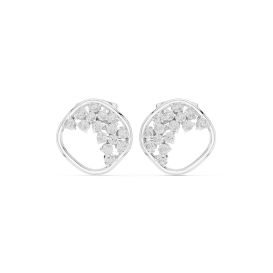 Celestial Vine Moissanite Stud Earrings in 925 Sterling Silver