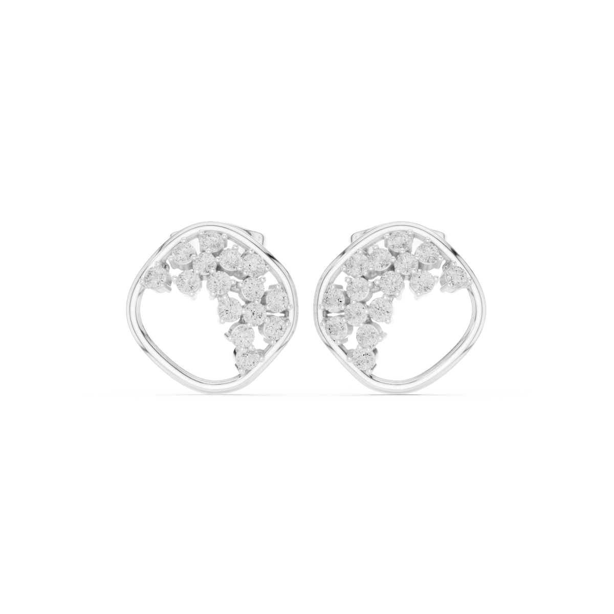 Avelisse Heart Diamond Sweep Studs