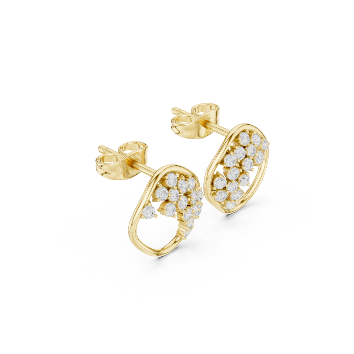 Avelisse Heart Diamond Sweep Studs