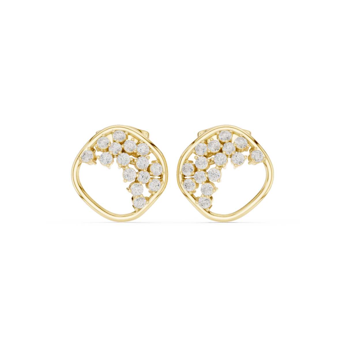 Avelisse Heart Diamond Sweep Studs