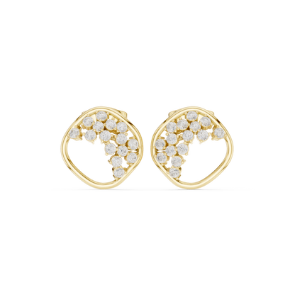 Avelisse Heart Diamond Sweep Studs