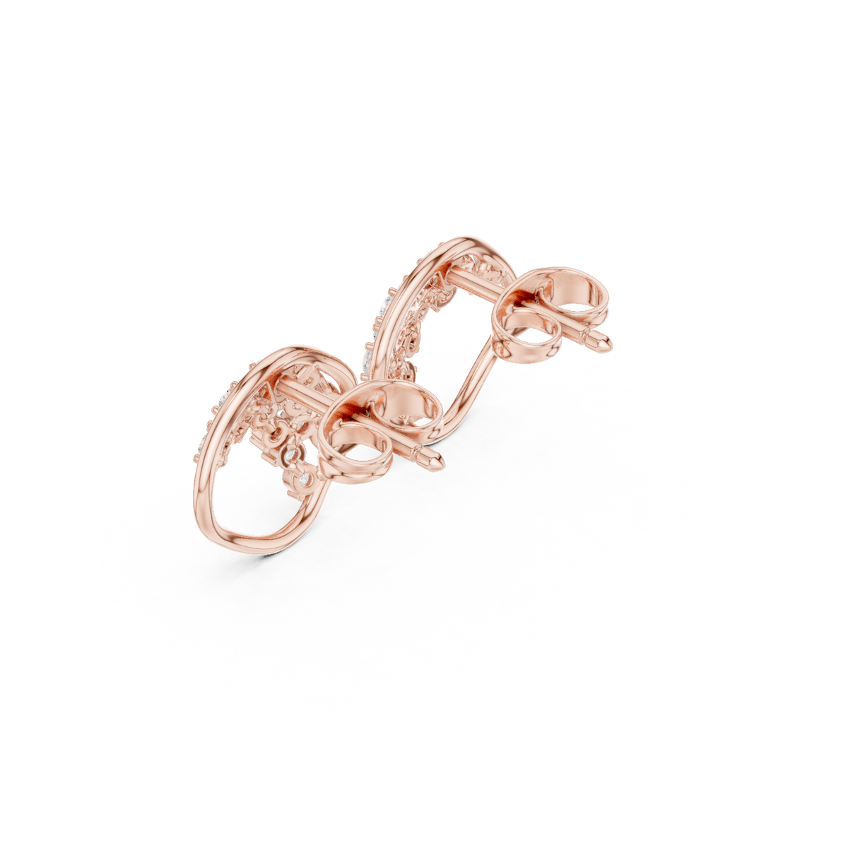 Avelisse Heart Diamond Sweep Studs
