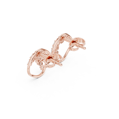 Avelisse Heart Diamond Sweep Studs