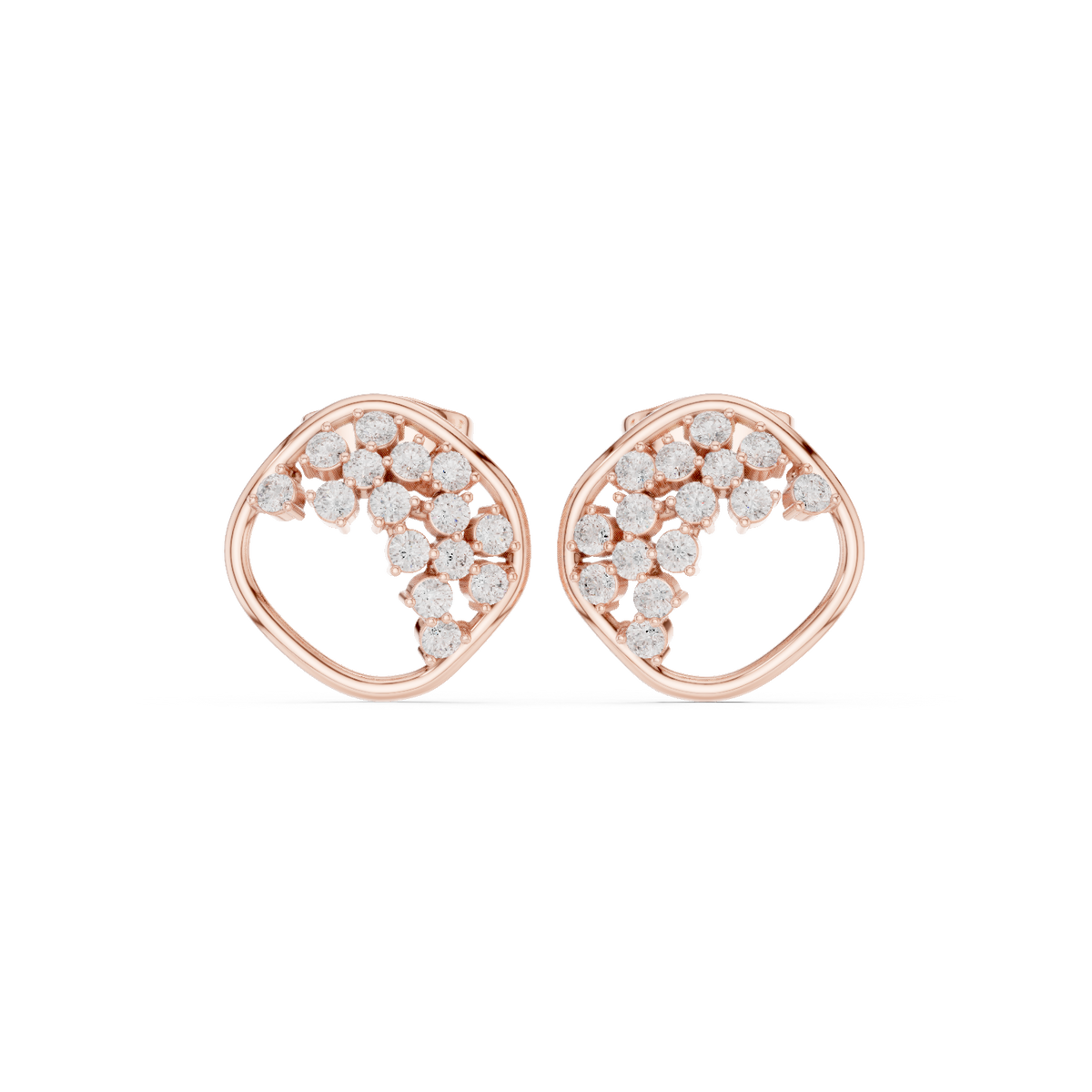 Avelisse Heart Diamond Sweep Studs
