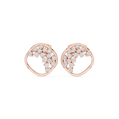 Avelisse Heart Diamond Sweep Studs