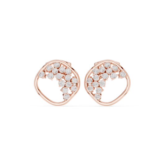 Avelisse Heart Diamond Sweep Studs