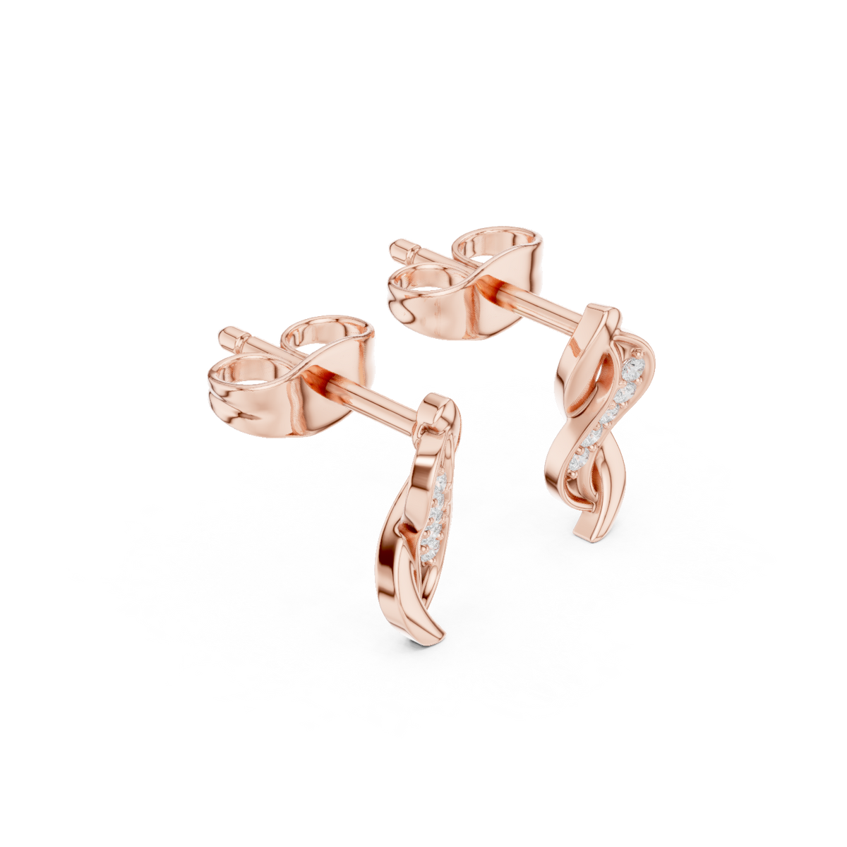Lunessa Curved Diamond Vine Studs