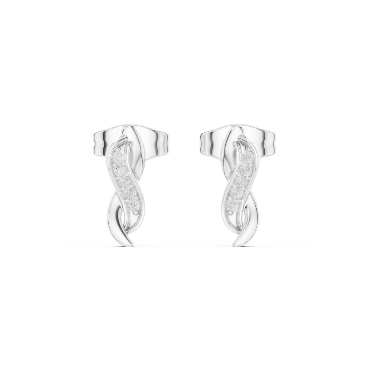 Infinity Flow Moissanite Stud Earrings in 925 Sterling Silver