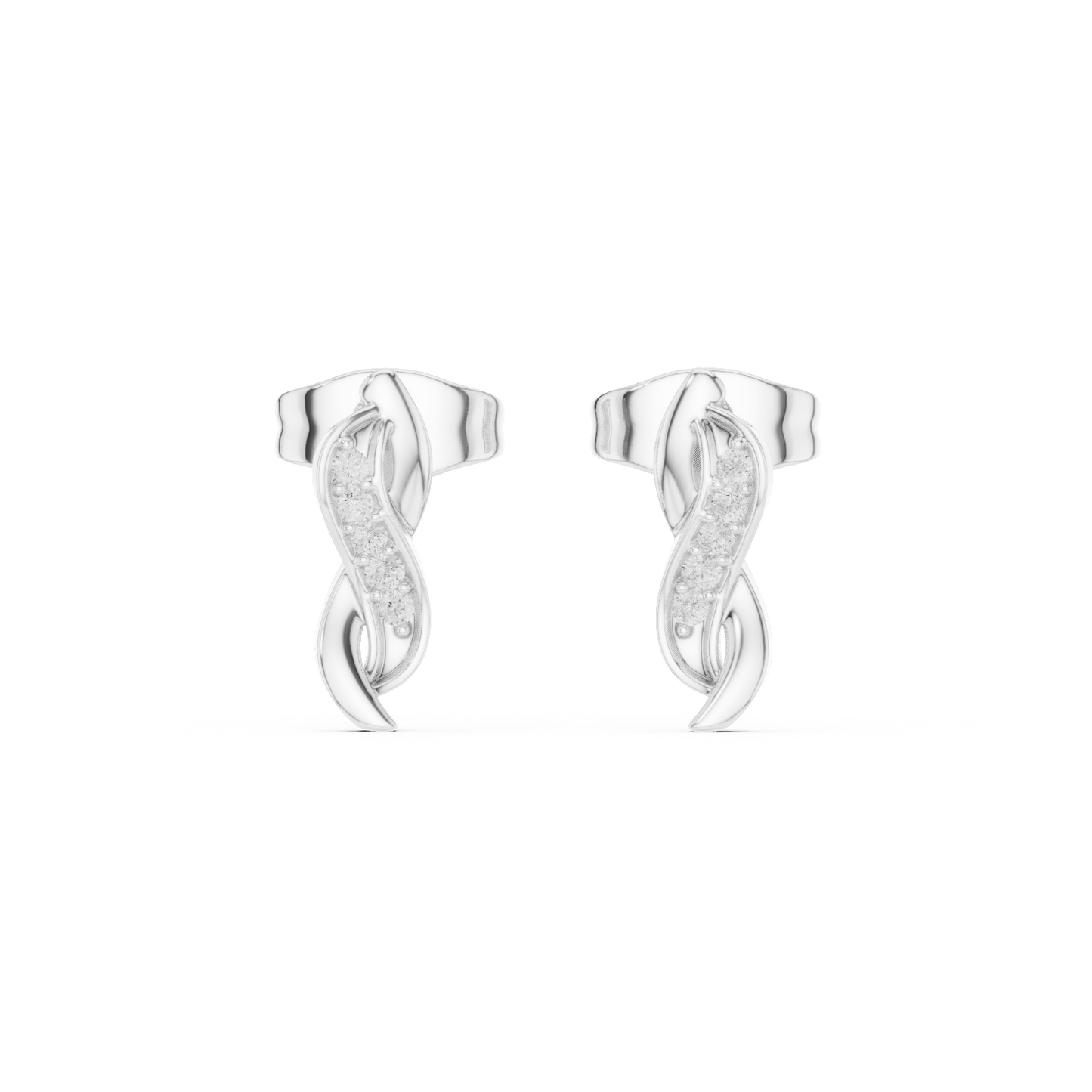 Infinity Flow Moissanite Stud Earrings in 925 Sterling Silver