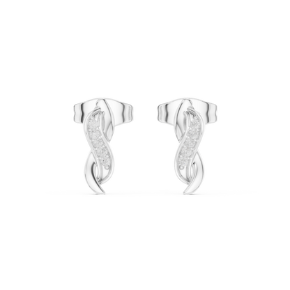 Infinity Flow Moissanite Stud Earrings in 925 Sterling Silver