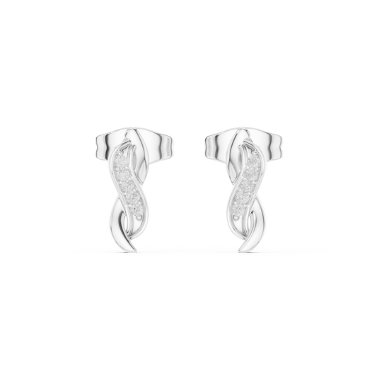 Infinity Flow Moissanite Stud Earrings in 925 Sterling Silver