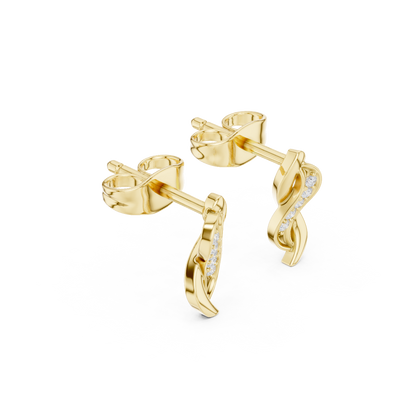 Lunessa Curved Diamond Vine Studs