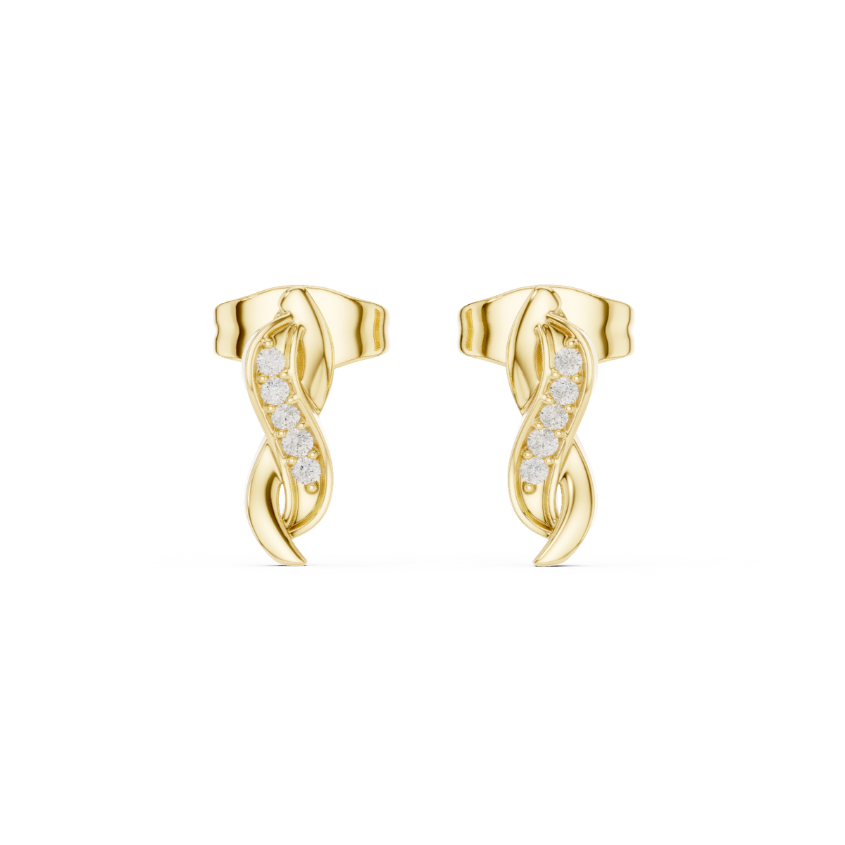 Lunessa Curved Diamond Vine Studs