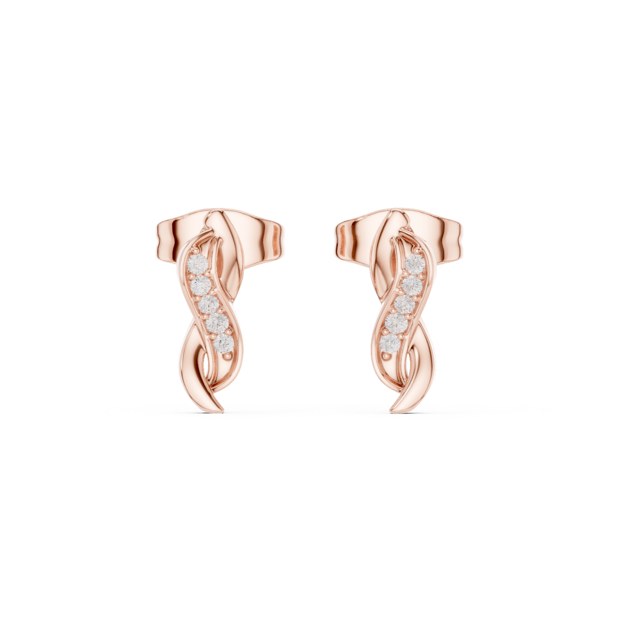 Lunessa Curved Diamond Vine Studs