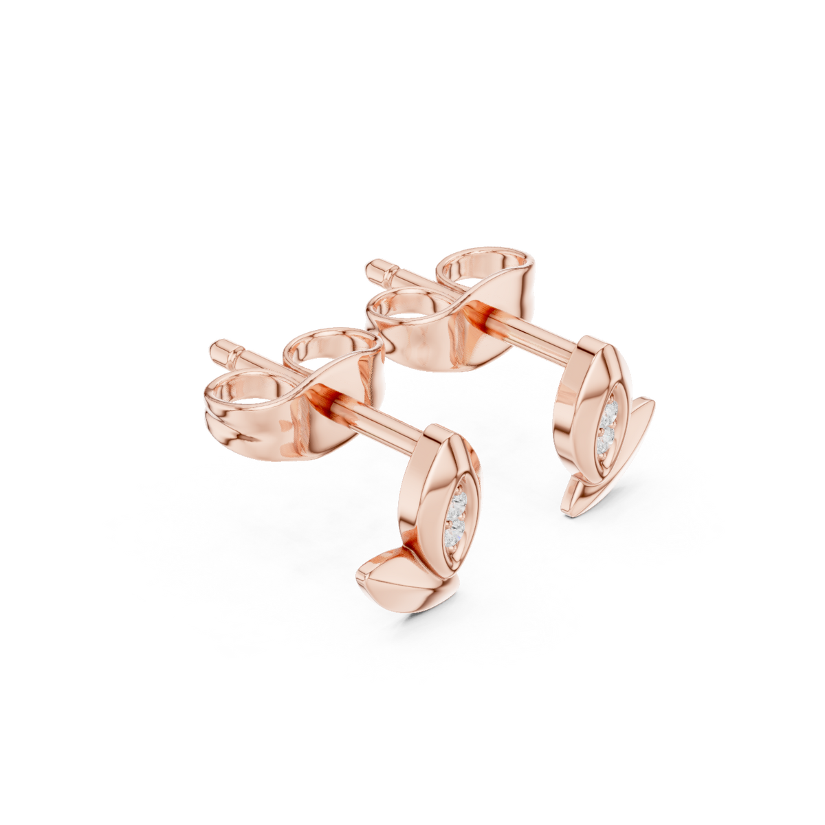 Elvanya Leaf Diamond Sculpted Studs