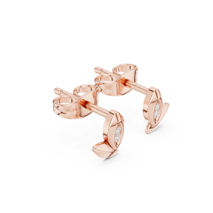 Elvanya Leaf Diamond Sculpted Studs