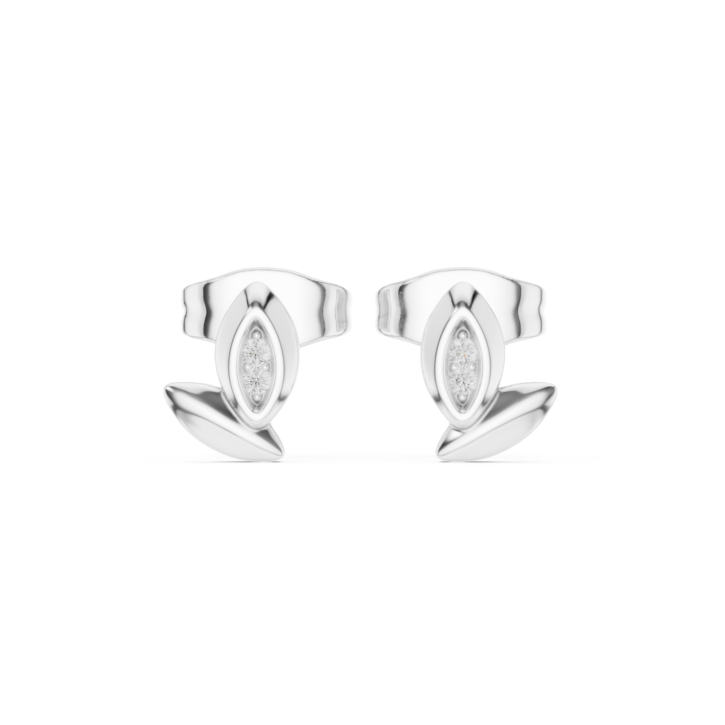 Bloom Bud Moissanite Stud Earrings in 925 Sterling Silver