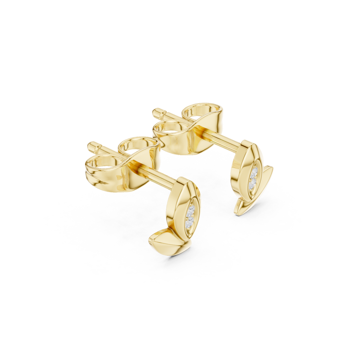 Elvanya Leaf Diamond Sculpted Studs