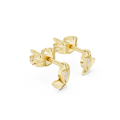 Elvanya Leaf Diamond Sculpted Studs
