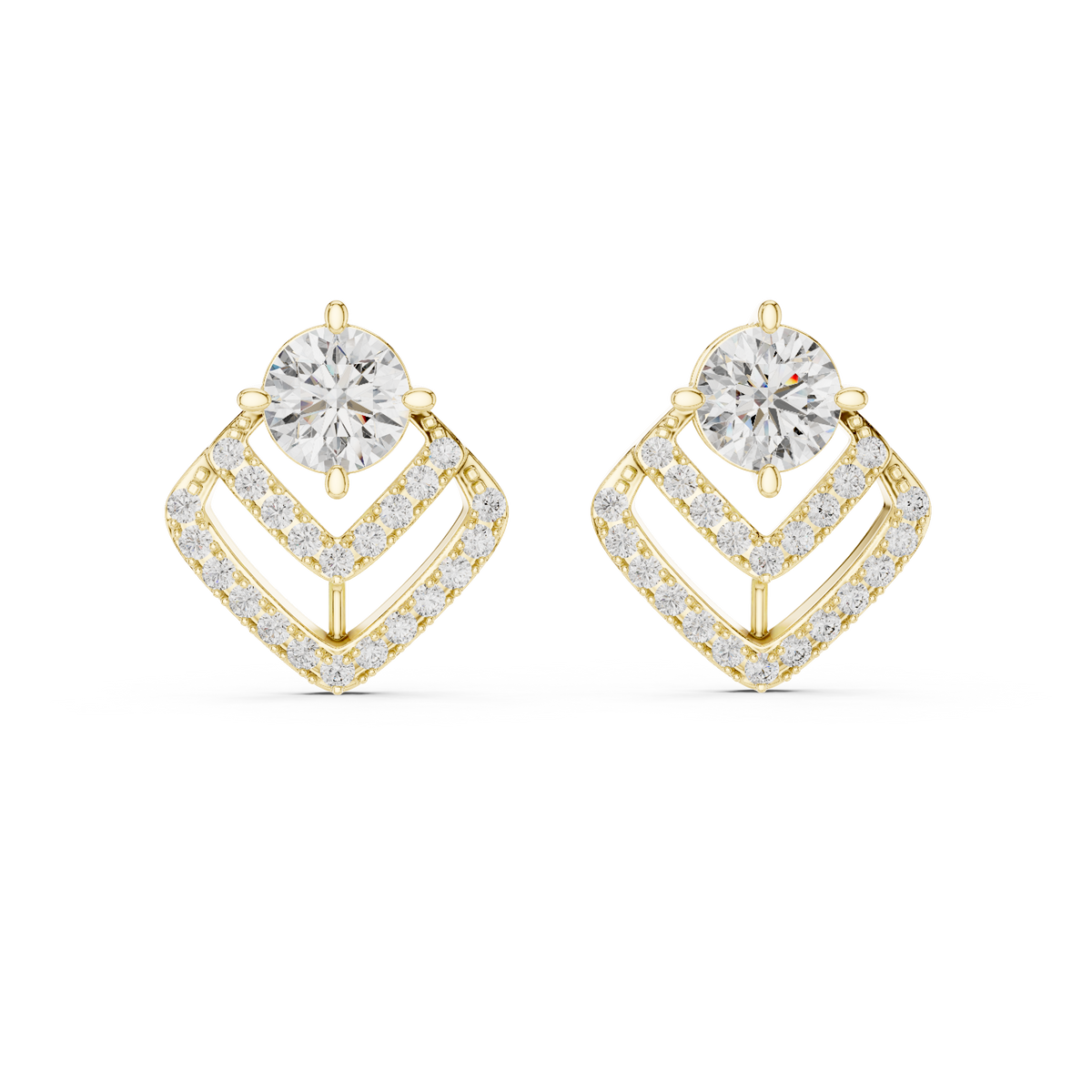 Aurelia Celestial Chevron Drop Studs