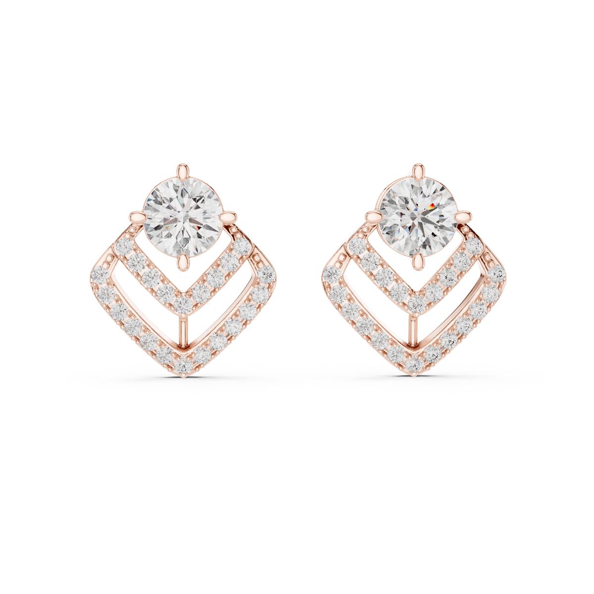 Aurelia Celestial Chevron Drop Studs