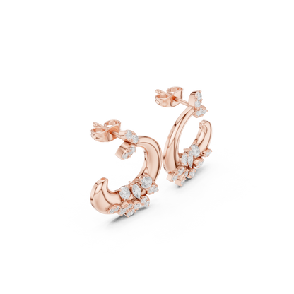 Lunavia Floral Diamond Crescent Studs