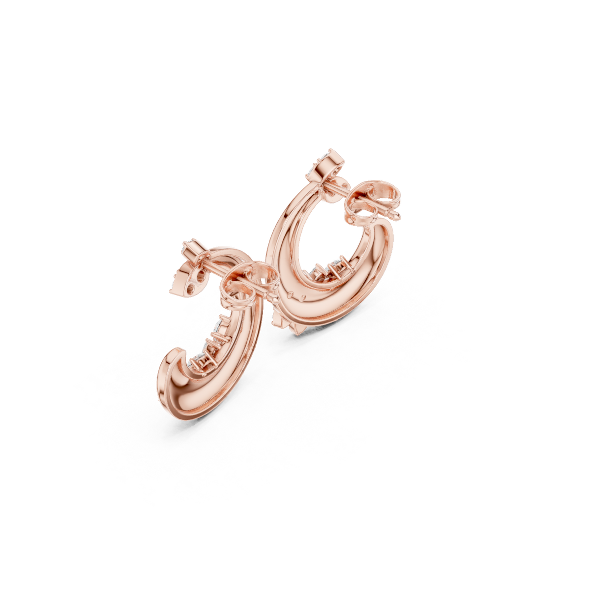 Lunavia Floral Diamond Crescent Studs