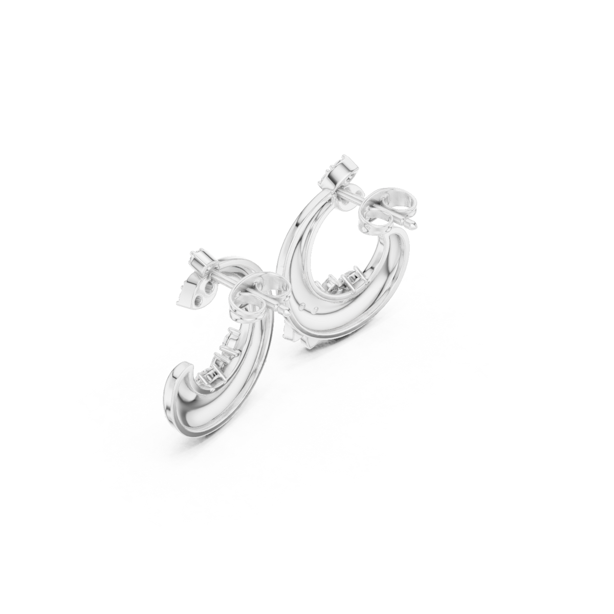 Lunavia Floral Diamond Crescent Studs