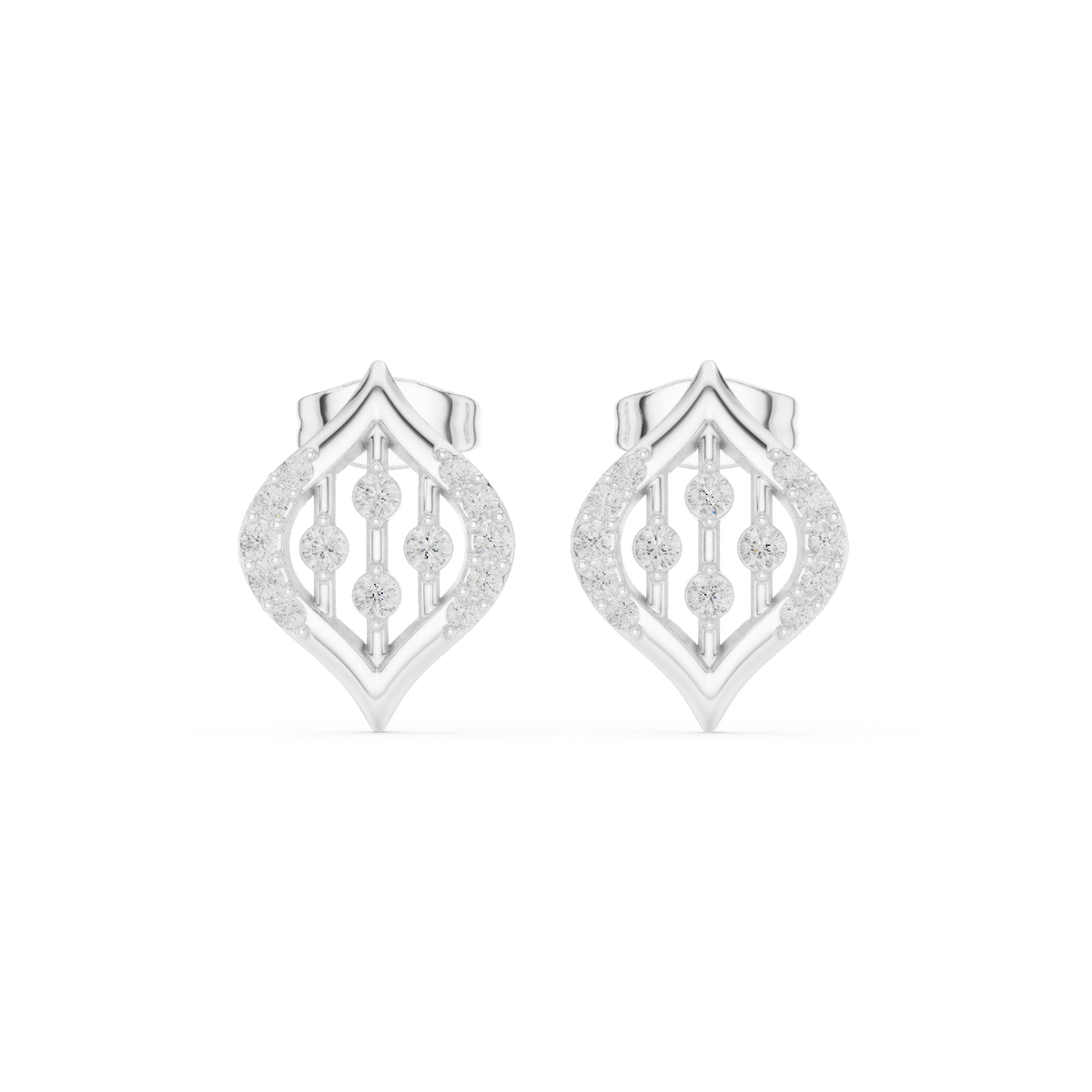 Aveline Geometric Diamond Shield Studs