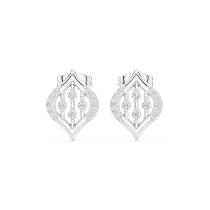 Aveline Geometric Diamond Shield Studs