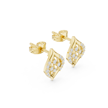 Aveline Geometric Diamond Shield Studs