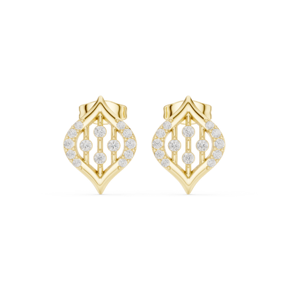 Aveline Geometric Diamond Shield Studs