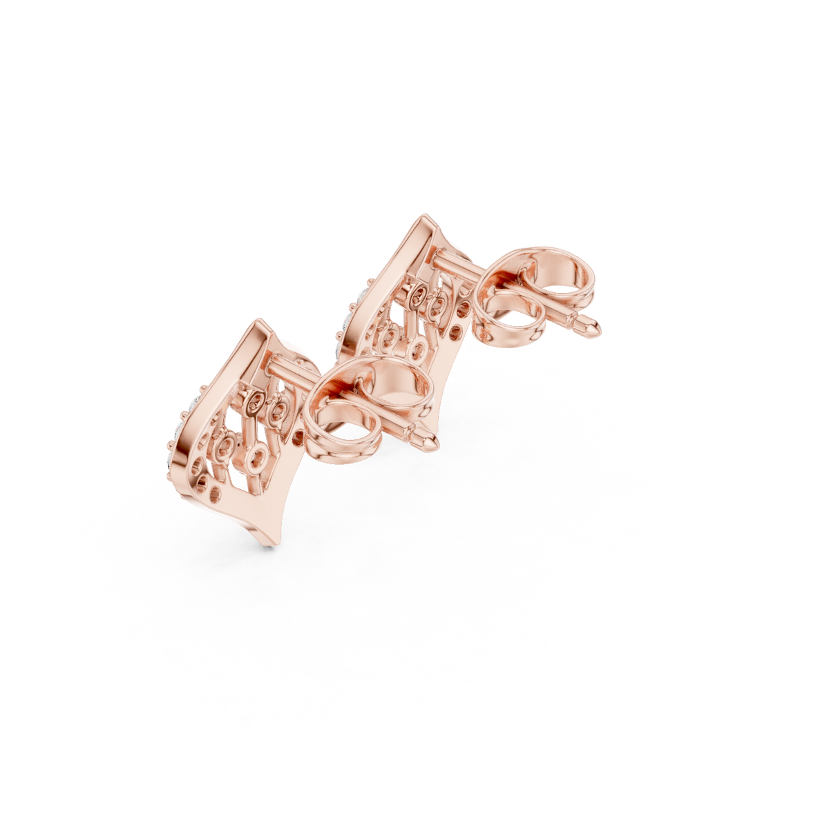 Aveline Geometric Diamond Shield Studs